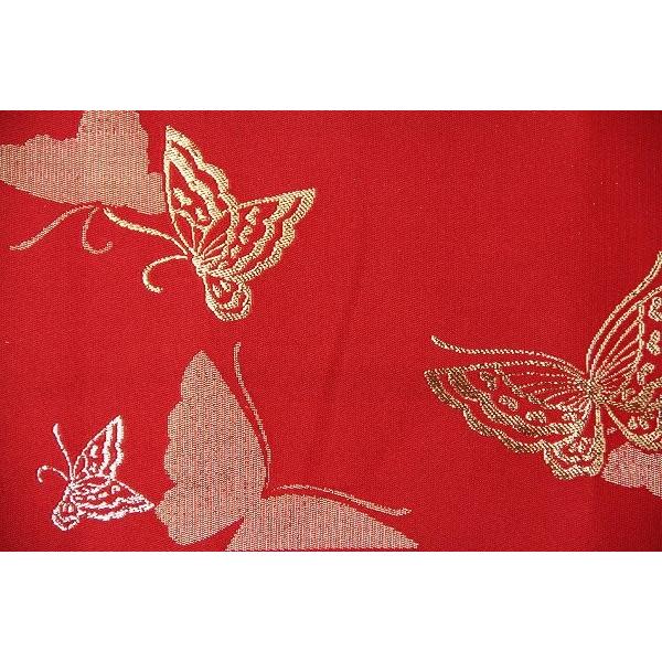 【夏物・浴衣用】<br>赤　蝶々　ラメ