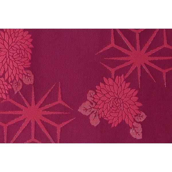 【夏物・浴衣用】<br>赤　破れ麻葉　バラ　文庫結び