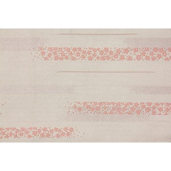 白地　薄ピンク　刷毛目文　小花　横縞（ストライプ）