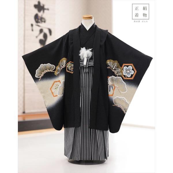 5歳 男の子 正絹 七五三 着物レンタル d5558 袴レンタル プレミアム