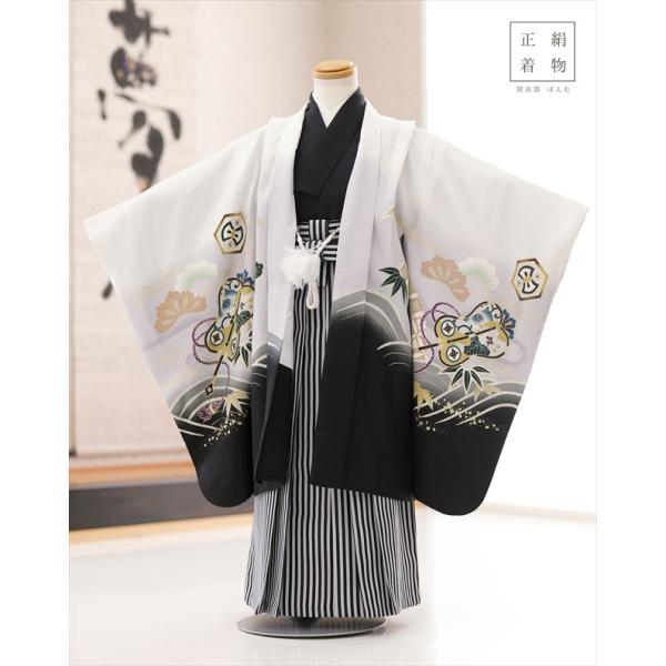 5歳 男の子 正絹 七五三 着物レンタル d5645 袴レンタル 子供着物 七草