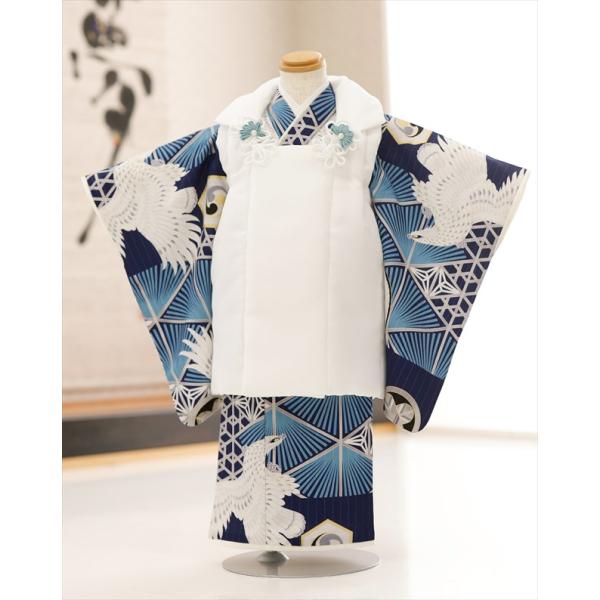 ３歳 男の子 七五三 レンタル df191 着物レンタル 被布セット レンタル七五三 753レンタル 男 貸衣装 被布 子供着物 三歳 人気 フォトブック 2024 往復送料無料 「ジャパンスタイル」ブランド 青地に勇壮飛翔鷹【サイズ】身長...