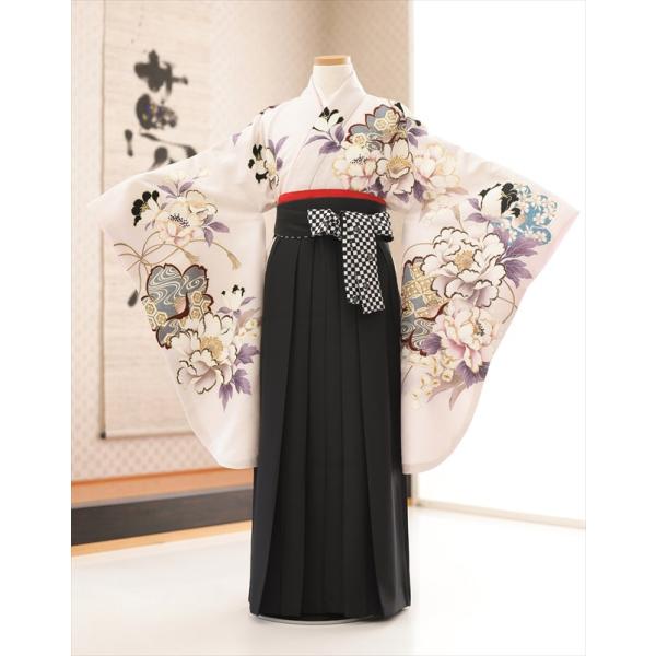 袴レンタル 小学校卒業式 h0704 女の子 フルセット 小学生 レンタル袴 着物レンタル 卒業式 卒業袴 コスプレ 11歳 12歳 13歳 ６年生 女子 人気 往復送料無料 「撫子」ブランド 薄ピンクに絢爛慶華×黒市松袴【サイズ】身長…1...