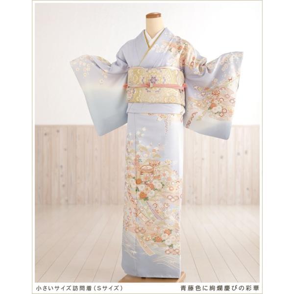 訪問着レンタル 小さいサイズ hw1396s 卒業式 母 Sサイズ 着物 入学式