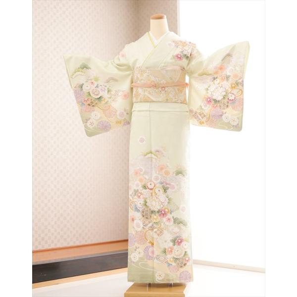 訪問着レンタル hw1671 卒業式 母 着物 入学式 ママ 着物レンタル 七五三 結婚式 お宮参り 正絹 豪華 高級 人気 2024「Close Fit」黄緑に古典彩りの慶華