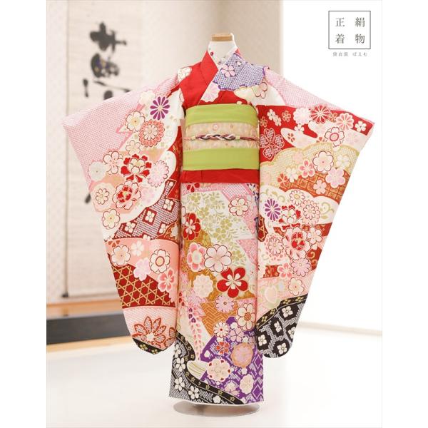 7歳 女の子 七五三 正絹 着物レンタル j7360 フルセット 上質 753 子供
