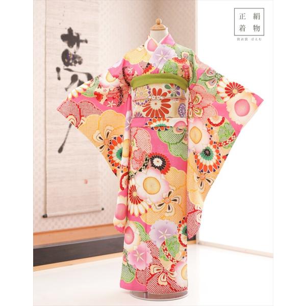10歳〜13歳 正絹 ジュニア振袖レンタル jk0212 女の子 ジュニア着物 十