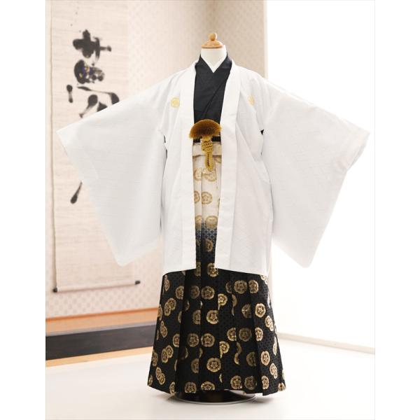 卒業式 袴レンタル 小学校 男 ジュニア jmo110 小学生 紋付袴レンタル フルセット 羽織袴 袴 男性着物レンタル １２歳 十三参り 小学校卒業式 結婚式 145cm〜155cm イベント 和服 往復送料無料 白地羽織に武田菱×黒地着...