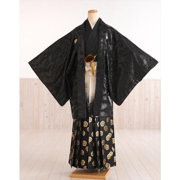 卒業式 袴レンタル 男 mo230 紋付袴 紋付きフルセット 羽織袴レンタル 着物レンタル 袴レンタル 男性着物 貸衣装 卒業式 kimono 結婚式 二次会 前撮り イベント 和服 往復送料無料「黒地にスタイリッシュモダン×黒銀亀甲袴」【...