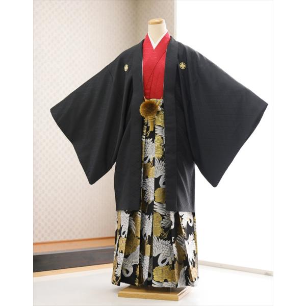 成人式 男 紋付袴 レンタル mo295s フルセット 羽織袴レンタル メンズ 着物レンタル 袴レンタル 男性着物 成人式レンタル 二十歳 １月 貸衣装 和服 hakama 成人式袴 2026 スタイルブラックに黒金飛翔高級袴【サイズ】身長...