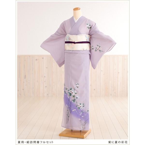 夏着物➕長襦袢夏帯 訪問着 フルセット 絽 紗 盛夏 大人かわいい k3