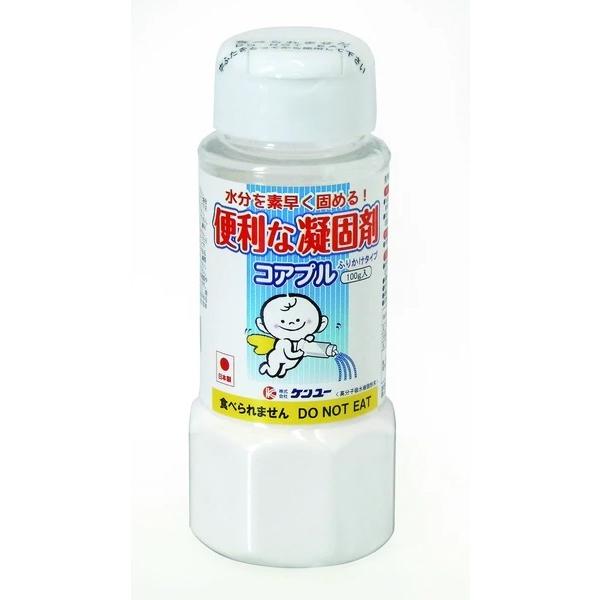 便利な凝固剤 コアプルふりかけタイプ（100g入）1ｇあたり水約300ｍｌ、生理食塩水約60ｍｌを素早くゼリー状に固めます。まんべんなく簡単に振りかけられます（固まり具合を見ながら使用して下さい）。断水時のトイレに（便器にポリ袋等をつけて用...