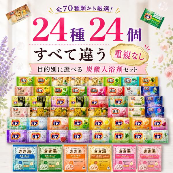 入浴剤 詰め合わせ バブ 温泡 きき湯 父の日ギフト 炭酸入浴剤 アソートセット 24個(24種×各1個) 大量 お試し にごり ポイント利用 爆買