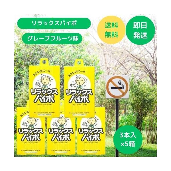 禁煙パイポ マルマン リラックスパイポ グレープフルーツ味 3本入×5箱セット 禁煙グッズ吸いたくなったら。すえないときに。タバコをやめたい方、へらしたい方のために開発された、禁煙・節煙用のパイプです天然ハーブ成分入りでのどにやさしいさわや...