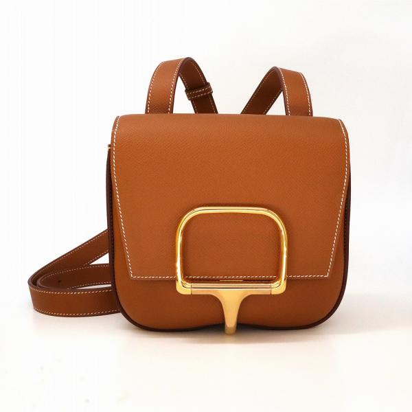 HERMES(エルメス) デッラ・カヴァッレリアミニ ゴールド ブラウン茶 ヴォーエプソン ゴールド金具 B刻印 ショルダーバッグ 肩掛け レディース 40802176229【アラモード】 HERMES - HERMES(エルメス) デッラ・カヴァッレリアミニ ゴールド