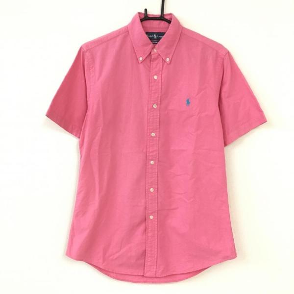 60%OFF価格／Ralph Lauren ラルフローレン 半袖シャツ ピンク×ライト