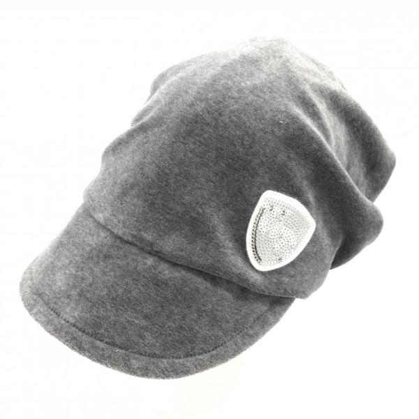 ★20%OFF価格★【美品】adabat アダバット ハンチング帽 グレー スパンコールロゴ  ゴルフウェア