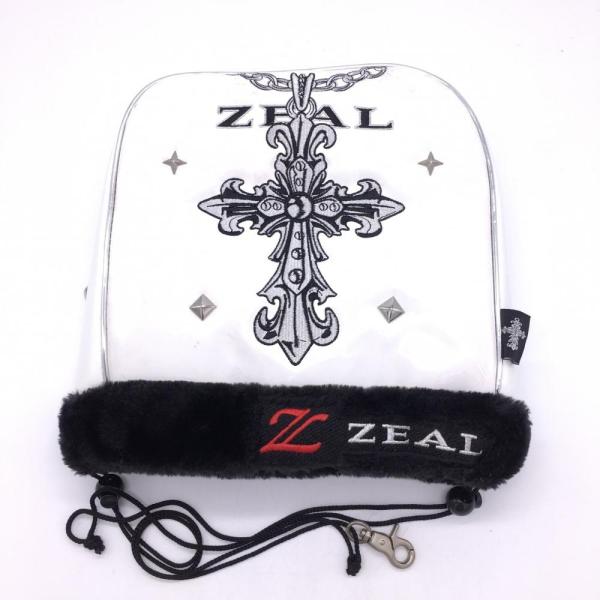 ZEAL ジール アイアンカバー 白×黒 エナメル×ボア クロスモデル