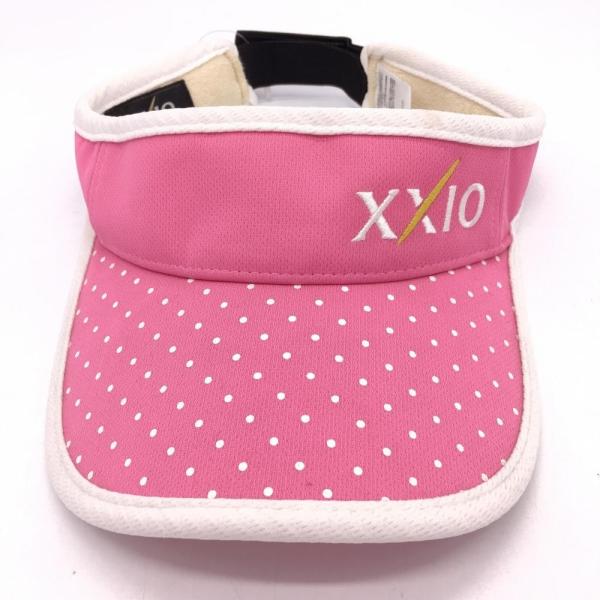 50%OFF価格／(新品)XXIO ゼクシオ サンバイザー ピンク ドット柄 ロゴ