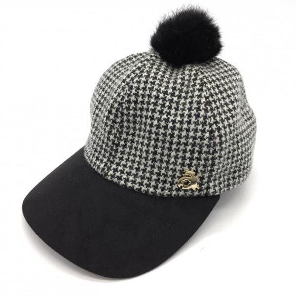 新品　FR2GOLF ゴルフ　ハット　帽子　キャップ　メンズ　白　黒　千鳥柄 archivio アルチビオ キャップ 黒×白 千鳥格子柄 総柄 ウール混