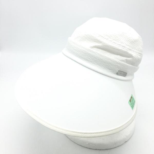 ★20%OFF価格★【新品】50％OFF〜JUN＆ROPE ジュンアンドロペ 2WAYサンバイザー 白 つば広 コンパクト収納可 COOLMAX レディース F ゴルフウェア