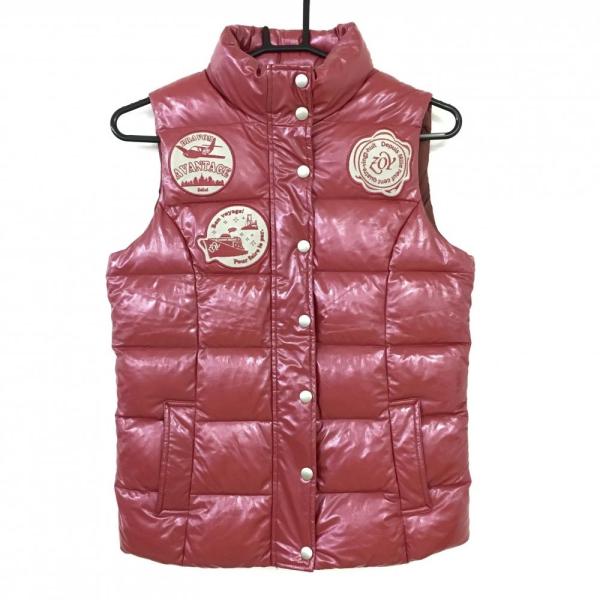 ZOY（ゾーイ） ダウンベスト レッド ワッペン ダウン90％ フェザー10