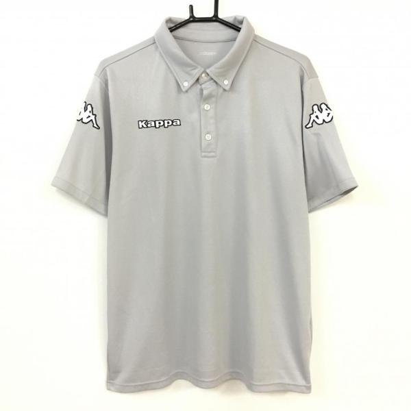 50%OFF価格／(美品)Kappa カッパ 半袖ポロシャツ ライトグレー ボタン