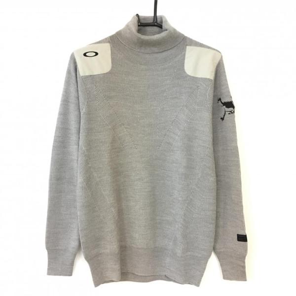 ✨未使用級 オークリー スカル タートルネックニット 切替 伸縮性 希少 XL ✨未使用級 オークリー スカル タートルネックニット 切替 伸縮