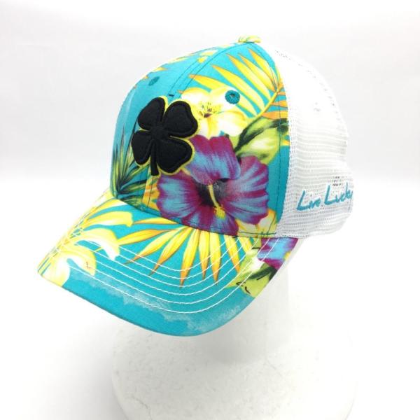 ブラッククローバー メッシュキャップ ライトブルー×白 ハイビスカス