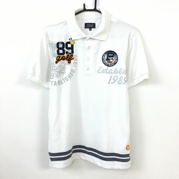 30%OFF価格 PEARLY GATES パーリーゲイツ 半袖ポロシャツ 白×ネイビー