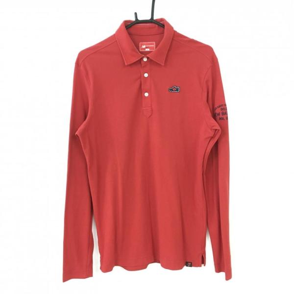 ニューバランスゴルフ　ポロシャツ 長袖 サイズ4（M相当） 50%OFF価格／(美品)New Balance ニューバランス 長袖ポロシャツ レッド