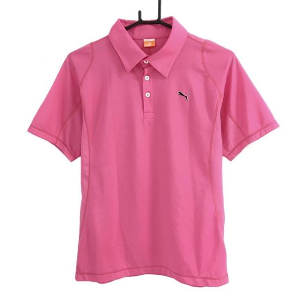 プーマ 半袖ポロシャツ ピンク ロゴマーク バックプリント メンズ M 