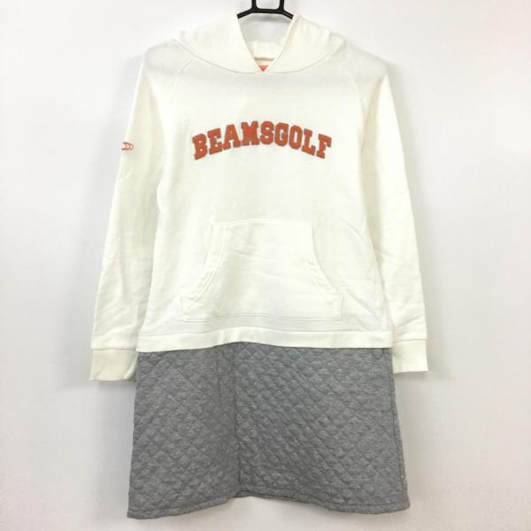 60%OFF価格／BEAMS GOLF ビームスゴルフ パーカーワンピース 白×グレー