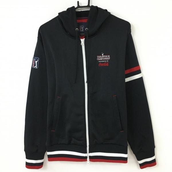 美品CPG シーピージーゴルフ 裏起毛ジップジャケット 総柄 ブラック3 CPG シーピージーゴルフ 裏起毛ジップジャケット 総柄 ブラック