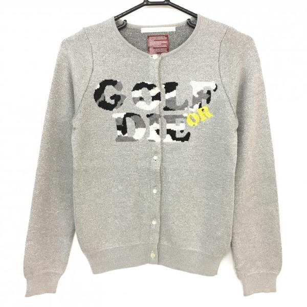 【美品】MARK&LONA マークアンドロナ ラメニット セーター ゴルフ 超美品)MARK＆LONA マークアンドロナ セーター ライトグレー ロゴ