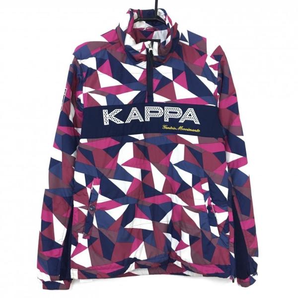 10%OFF価格／Kappa カッパ 中綿ブルゾン ネイビー×ピンク 総柄 ハーフ