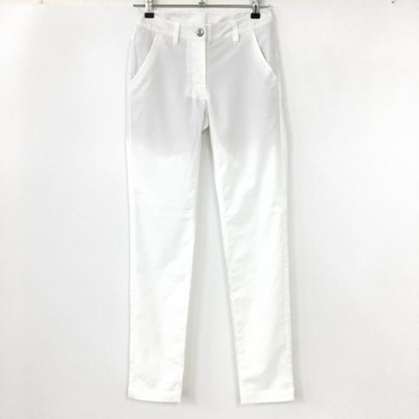 30%OFF価格／(超美品)and per se アンパスィ 裏地付パンツ 白 総柄織