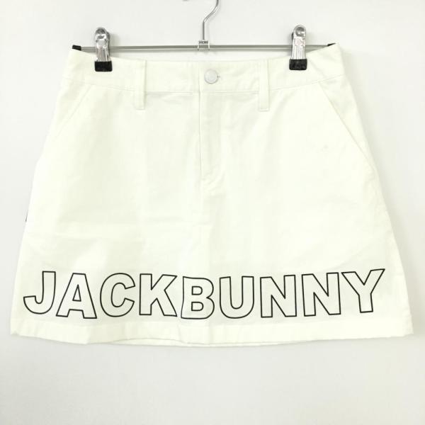 ホワイト総柄スカート 1サイズM ジャックバニー レディース ゴルフウェア 新品 2020年＊Jack Bunny ジャックバニー スカート 白×ネイビー ロゴ