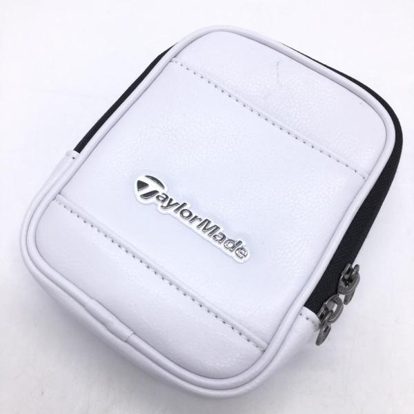 美品)TaylorMade テーラーメイド ポーチ 白×黒 ロゴワッペン