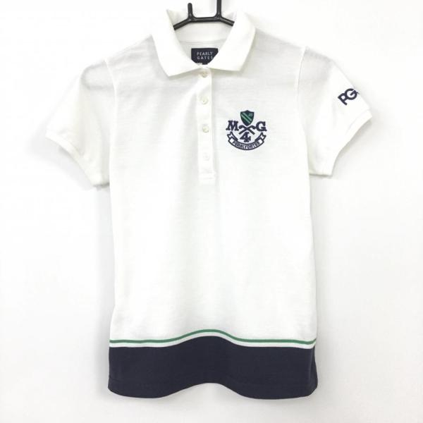 PEARLY GATES パーリーゲイツ 半袖ポロシャツ 白×ネイビー 30周年 袖