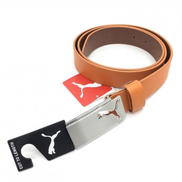 新品】20％OFF〜PUMA プーマ トップ式ベルト オレンジ 天然皮革