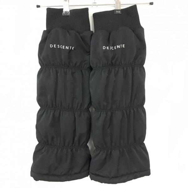 美品】2020年＊DESCENTE デサントゴルフ レッグウォーマー 黒 ロゴ