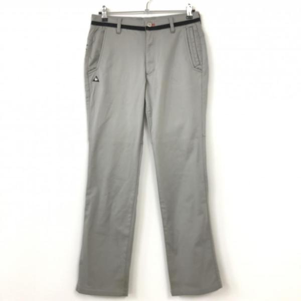 【未使用】le coq sportif ルコック ゴルフW85 メンズ グレー ルコック パンツ 白 裏微起毛 ロゴ刺しゅう メンズ 85 ゴルフウェア le