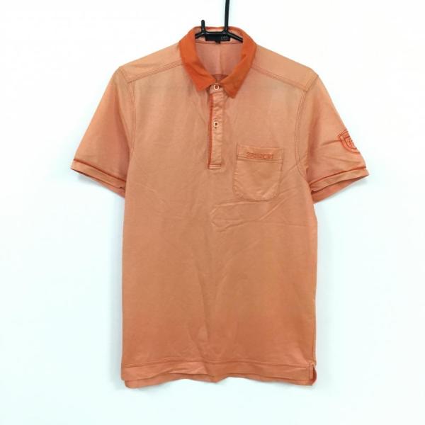 23区GOLF 23区 半袖ポロシャツ オレンジ シンプル 袖ロゴ メンズ L