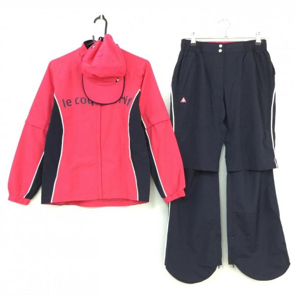 美品)le coq sportif ルコック レインウェア3点セット 2WAYジャケット