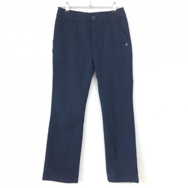 ZOY（ゾーイ） パンツ ネイビー 無地 裏起毛 ロゴ刺しゅう レディース