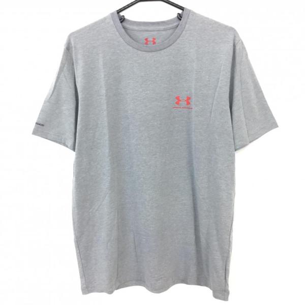 Under Armour KDUロゴ入りシャツ LG グレー UNDER ARMOUR アンダーアーマー Tシャツ ライトグレー×レッド