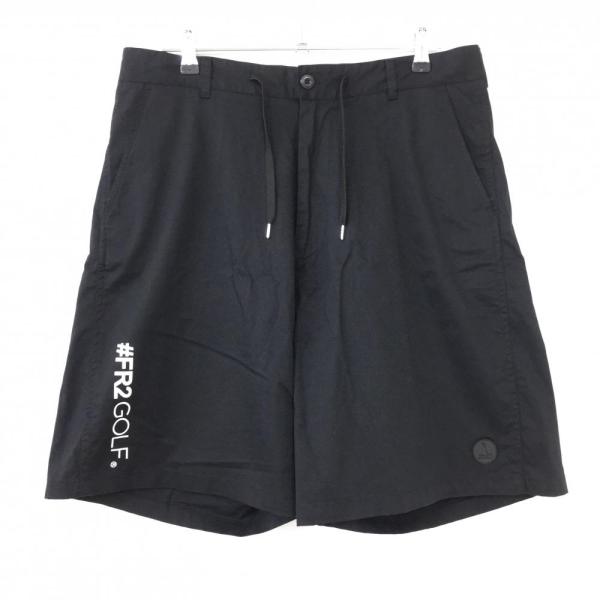 エフアールツーゴルフ ハーフパンツ 黒 ウエスト調整紐 コットン混