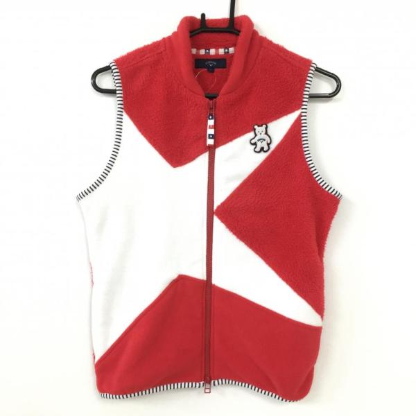 Callaway（キャロウェイ） 切替ベスト レッド×白 ボア×フリース 一部