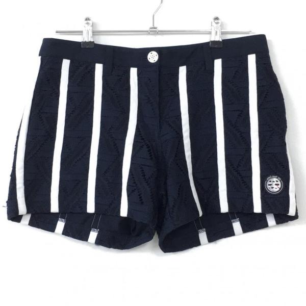 and per se（アンパスィ） ショートパンツ ネイビー×白 ストライプ
